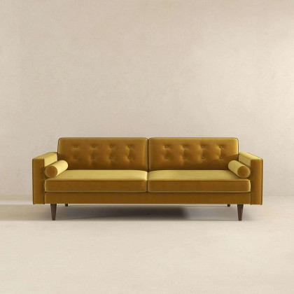 Casey Mid Century Modern Velvet Sofa – Gold