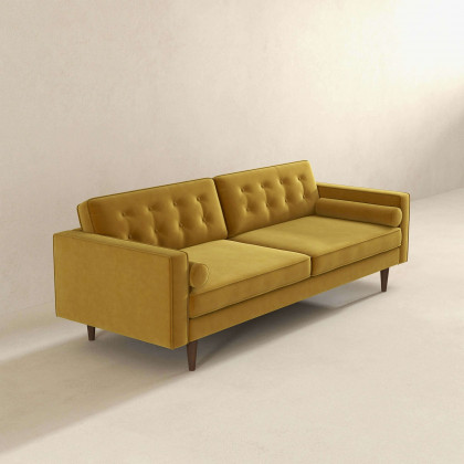 Casey Mid Century Modern Velvet Sofa – Gold