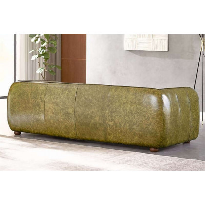 Ashcroft Marlon Luxury Italian Leather Sofa - Green