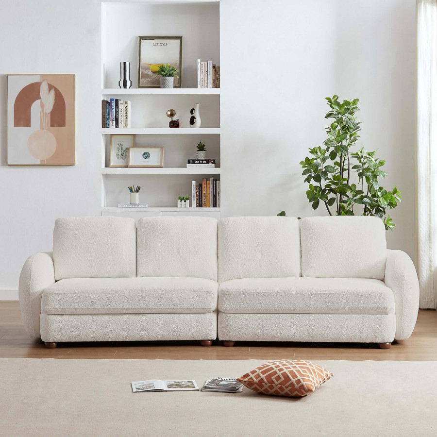 Ashcroft - Paton 114.5" Boucle Fabric Sofa