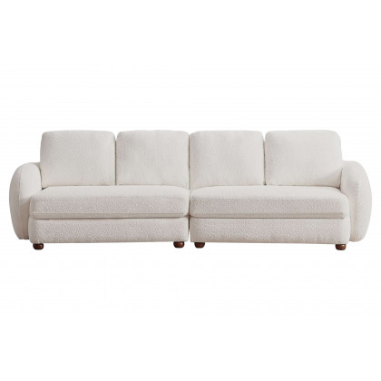 Ashcroft Paton 114.5" Boucle Fabric Sofa - Cream