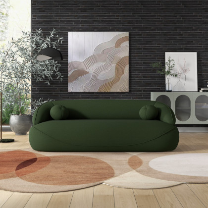 Ashcroft Andrew Boucle Sofa - Dark Green