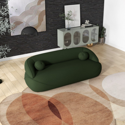 Ashcroft Andrew Boucle Sofa - Dark Green