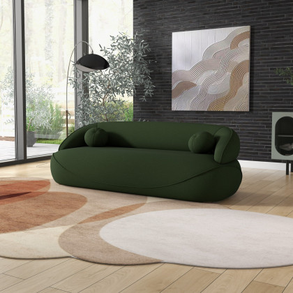 Ashcroft Andrew Boucle Sofa - Dark Green