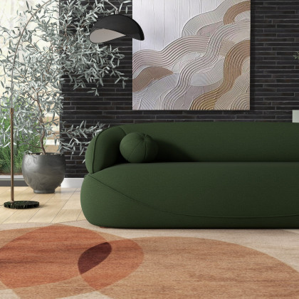 Ashcroft Andrew Boucle Sofa - Dark Green