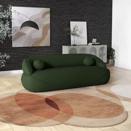 Ashcroft Andrew Boucle Sofa - Dark Green