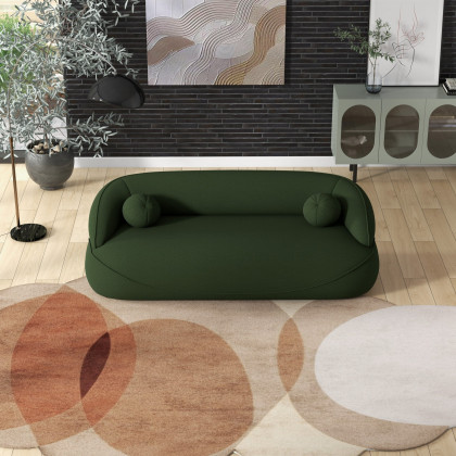 Ashcroft Andrew Boucle Sofa - Dark Green