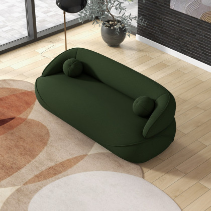 Ashcroft Andrew Boucle Sofa - Dark Green