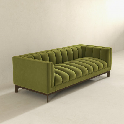 Ashcroft Melissa Mid-Century Modern Sofa - Green Velvet
