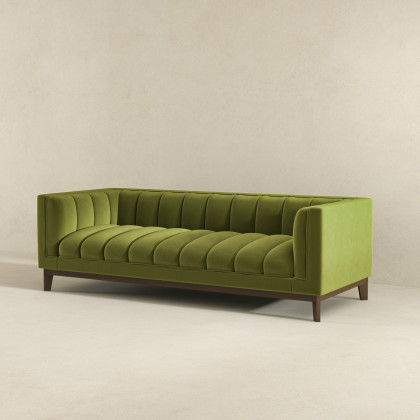Ashcroft Melissa Mid-Century Modern Sofa - Green Velvet