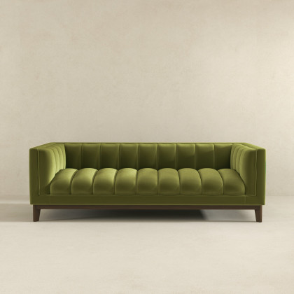 Ashcroft Melissa Mid-Century Modern Sofa - Green Velvet