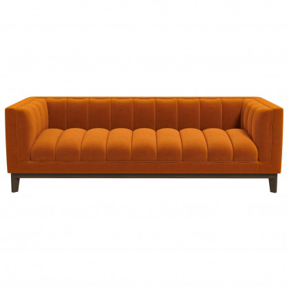 Ashcroft Melissa Mid-Century Modern Sofa - Orange Velvet