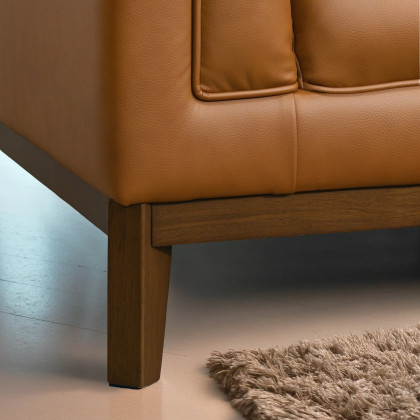 Ashcroft Melissa Mid-Century Modern Sofa - Cognac Vegan Leather