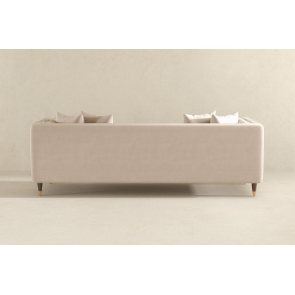 Ashcroft Edward Velvet Sofa - Light Cream