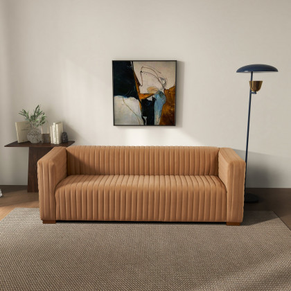 Ashcroft Elara Velvet Sofa – Mocha