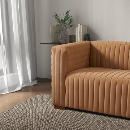 Ashcroft Elara Velvet Sofa – Mocha