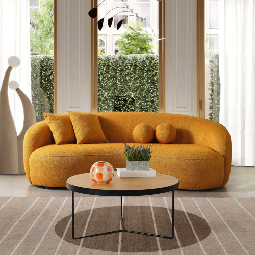Ashcroft - Drake Japandi Style Curvy Boucle Sofa