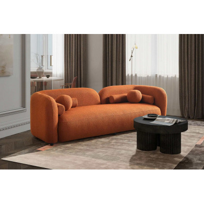 Ashcroft Donna Japandi Style Boucle Sofa - Orange