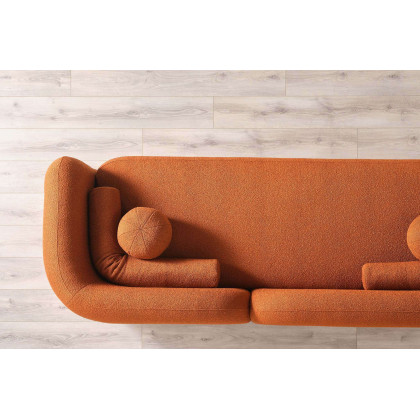 Ashcroft Donna Japandi Style Boucle Sofa - Orange