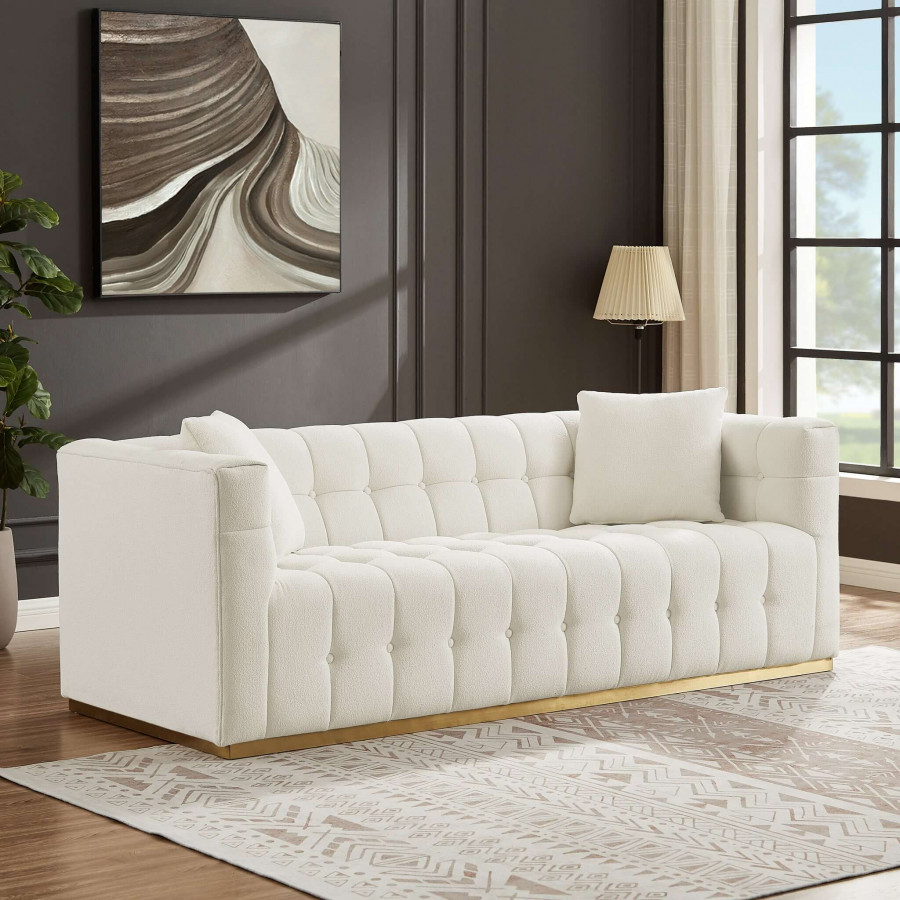Ashcroft - Eleanor Boucle Sofa in Beige