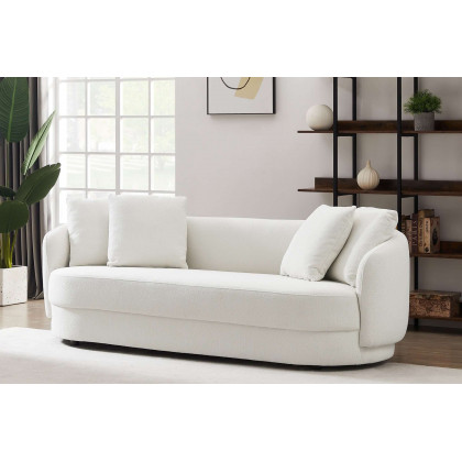 Ashcroft Dylan Modern French Boucle Sofa - Cream