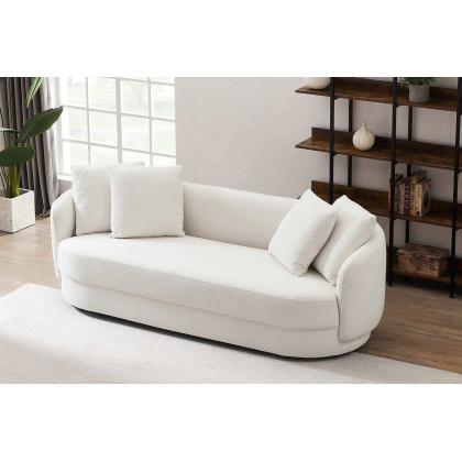 Ashcroft Dylan Modern French Boucle Sofa - Cream