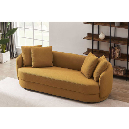 Ashcroft Dylan Modern French Boucle Sofa - Yellow