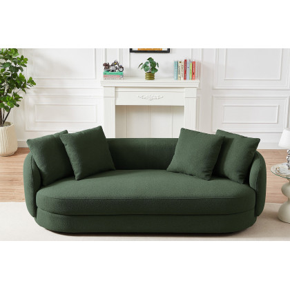 Ashcroft Dylan Modern French Boucle Sofa - Green
