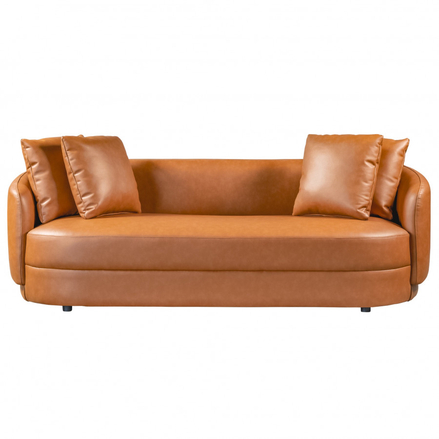Ashcroft Dylan Modern Sofa – Cognac Leather