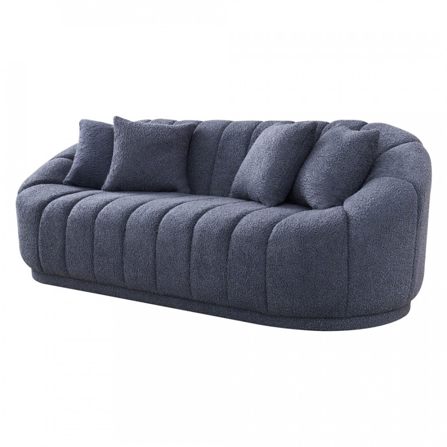 Ashcroft Maximilian Modern Japandi Style Tight Back Boucle Couch - Gray