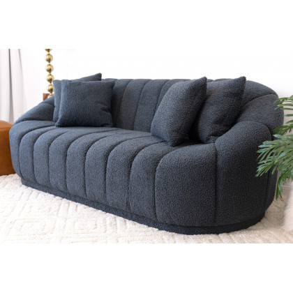 Ashcroft Maximilian Modern Japandi Style Tight Back Boucle Couch - Gray