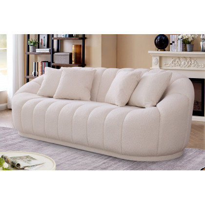 Ashcroft - Maximilian Modern Japandi Style Tight Back Boucle Couch