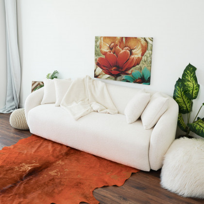 Ashcroft - Linden Ivory Boucle Sofa