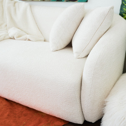 Ashcroft - Linden Ivory Boucle Sofa