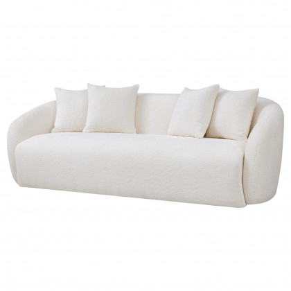 Ashcroft - Linden Ivory Boucle Sofa