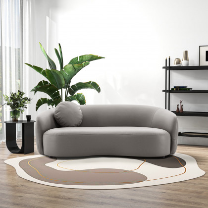 Ashcroft Porter PU Leather Sofa - Gray