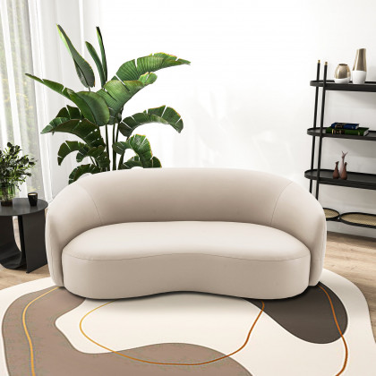 Ashcroft Porter PU Leather Sofa - Beige