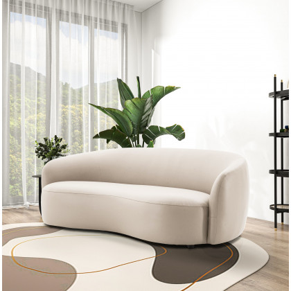 Ashcroft Porter PU Leather Sofa - Beige