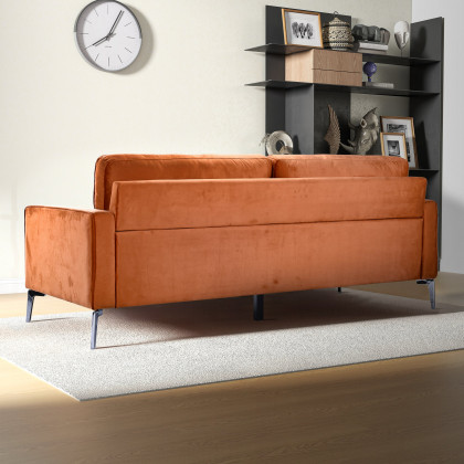 Ashcroft - Axten Orange Velvet Sofa