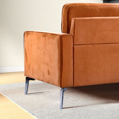 Ashcroft - Axten Orange Velvet Sofa