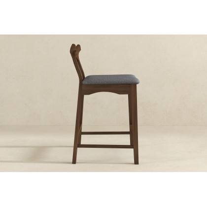 Ashcroft Hester Solid Wood Upholstered Square Bar Chair (Set Of 2) - Gray