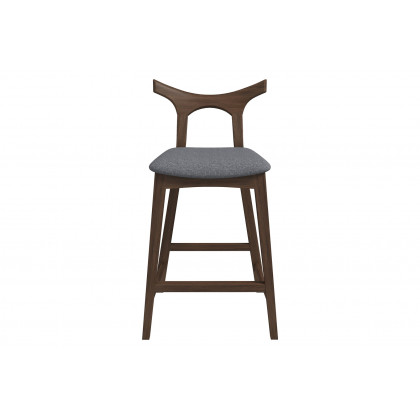 Ashcroft Hester Solid Wood Upholstered Square Bar Chair (Set Of 2) - Gray