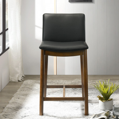 Ashcroft Shannon Counter Chair - Black Vegan Leather