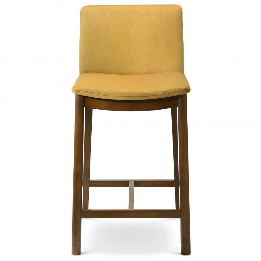 Ashcroft Shannon Counter Chair - Dark Yellow Velvet
