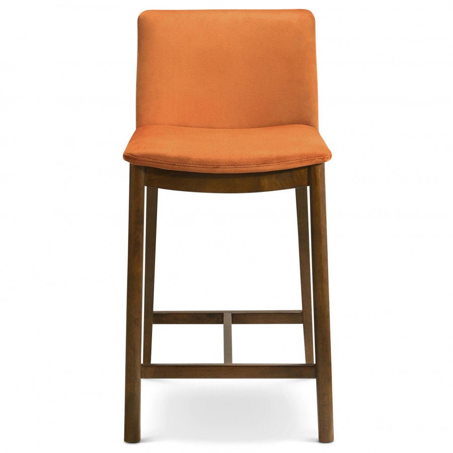 Ashcroft Shannon Counter Chair - Burnt Orange Velvet