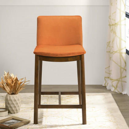 Ashcroft Shannon Counter Chair - Burnt Orange Velvet