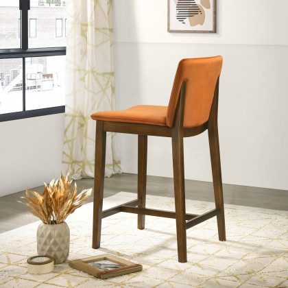 Ashcroft Shannon Counter Chair - Burnt Orange Velvet