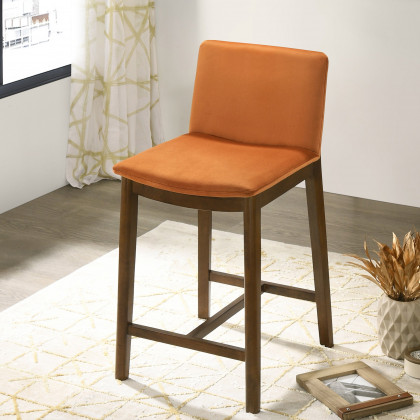 Ashcroft Shannon Counter Chair - Burnt Orange Velvet