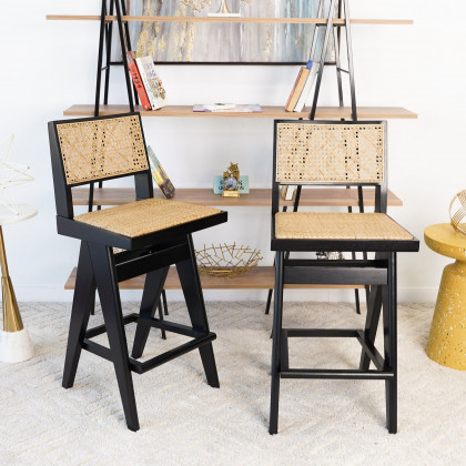 Ashcroft Keira Bar Stool (Set of 2) – Rattan