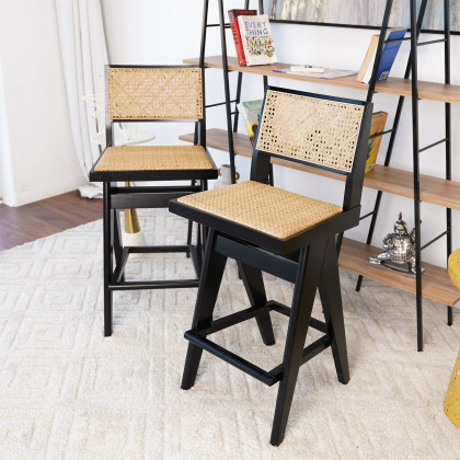 Ashcroft Keira Bar Stool (Set of 2) – Rattan